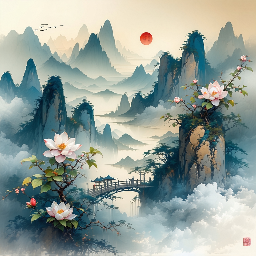 叶落风不起，山空花自红。