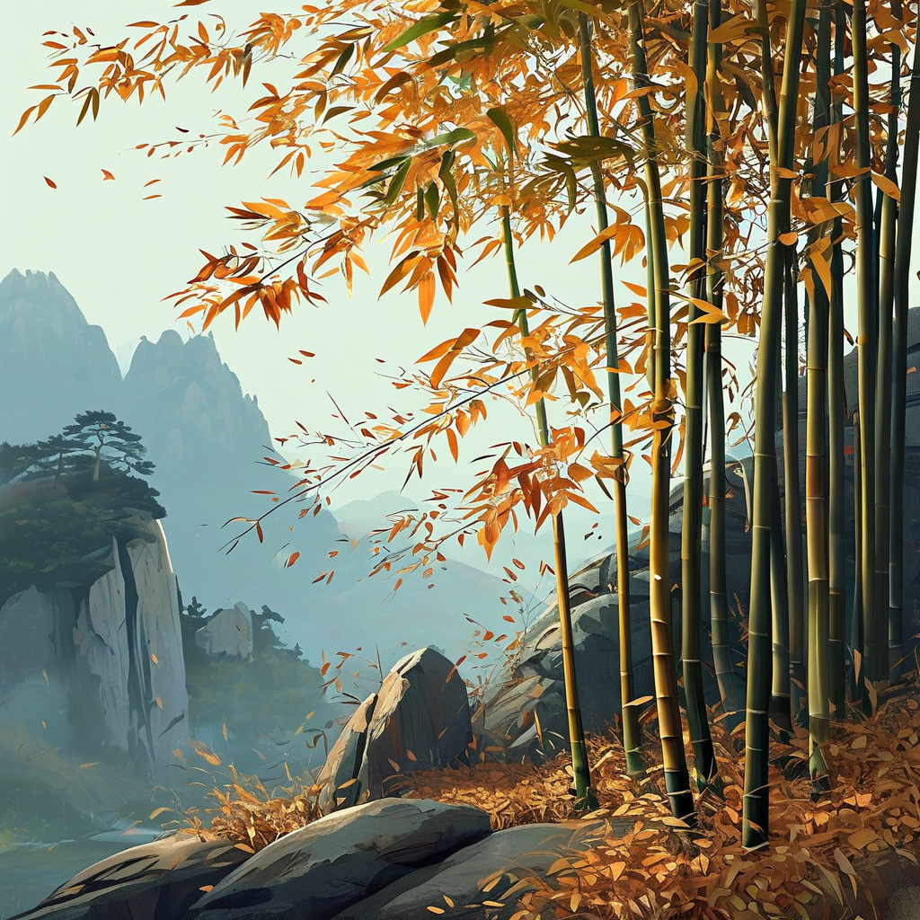 秋声万户竹，寒色五陵松。 Poster