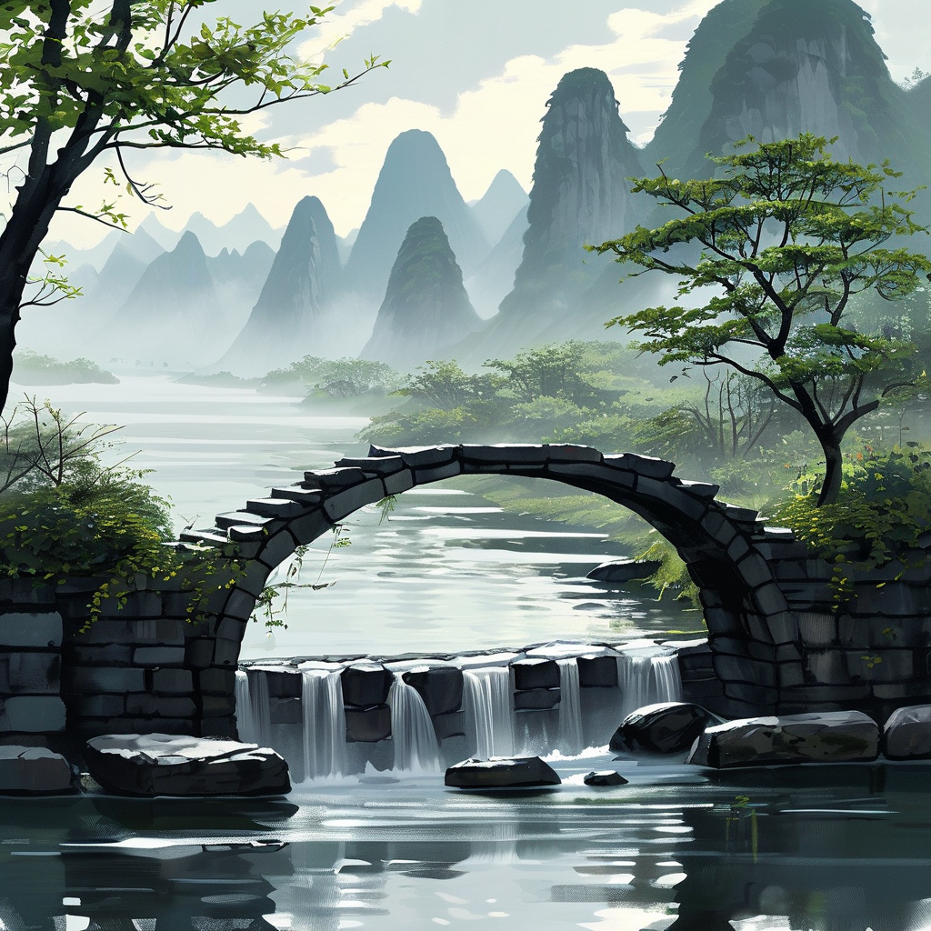 试浇桥下水，今夕到湘中。 Poster